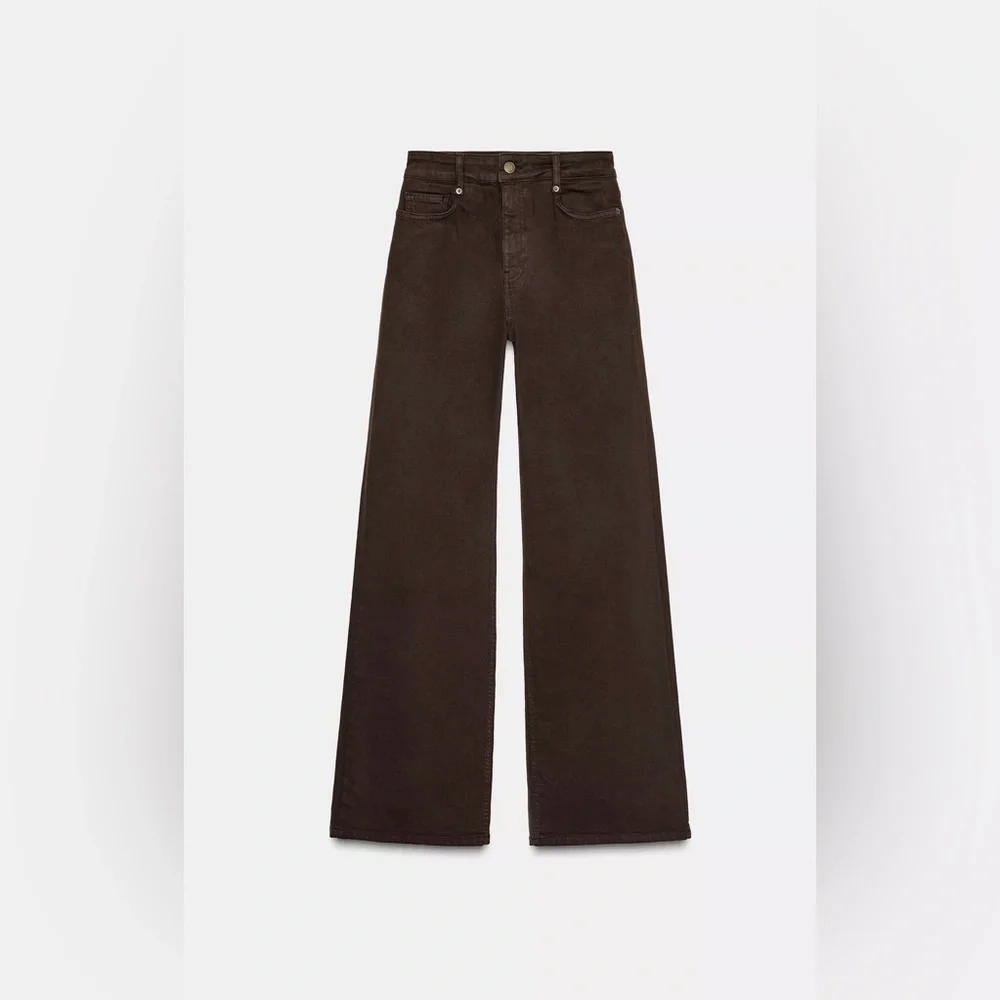 ZARA Brown Straight-Leg Jeans - Picture 4 of 11